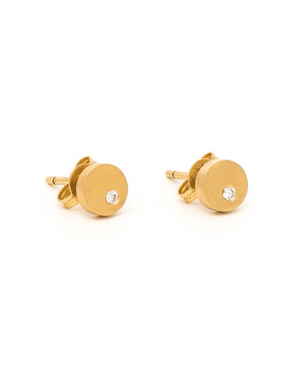 Disc Diamond Earrings – Yellow Gold