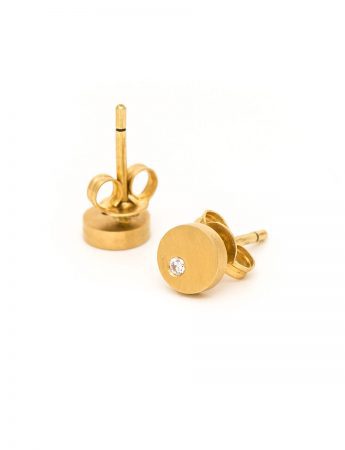 Disc Diamond Earrings – Yellow Gold