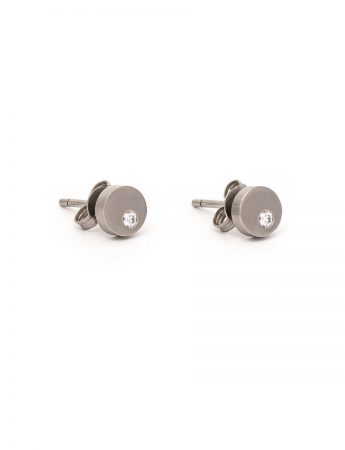 Disc Diamond Earrings – White Gold