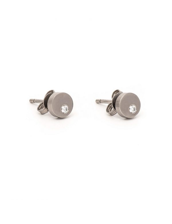 Disc Diamond Earrings – White Gold