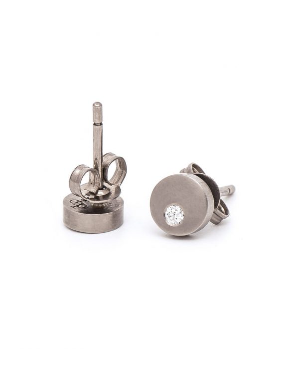 Disc Diamond Earrings – White Gold