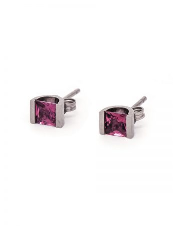 Pink Tourmaline Stud Earrings – White Gold