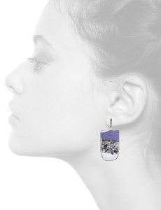 Apron Earrings Purple - Jane Riley - Model