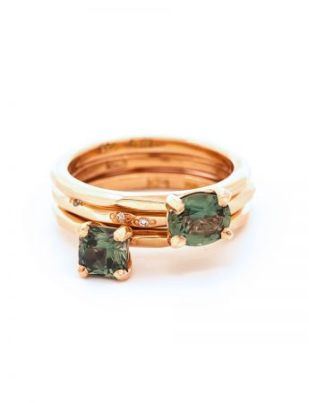 Square Sage Sapphire Ring – Rose Gold