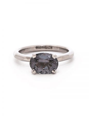 Grey Spinel Solitaire Ring