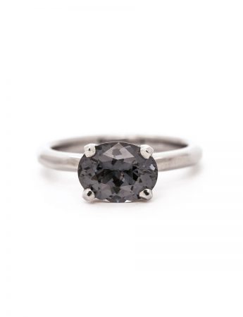 Grey Spinel Solitaire Ring