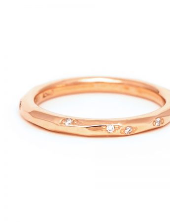 Faceted Diamond Band – Rose Gold