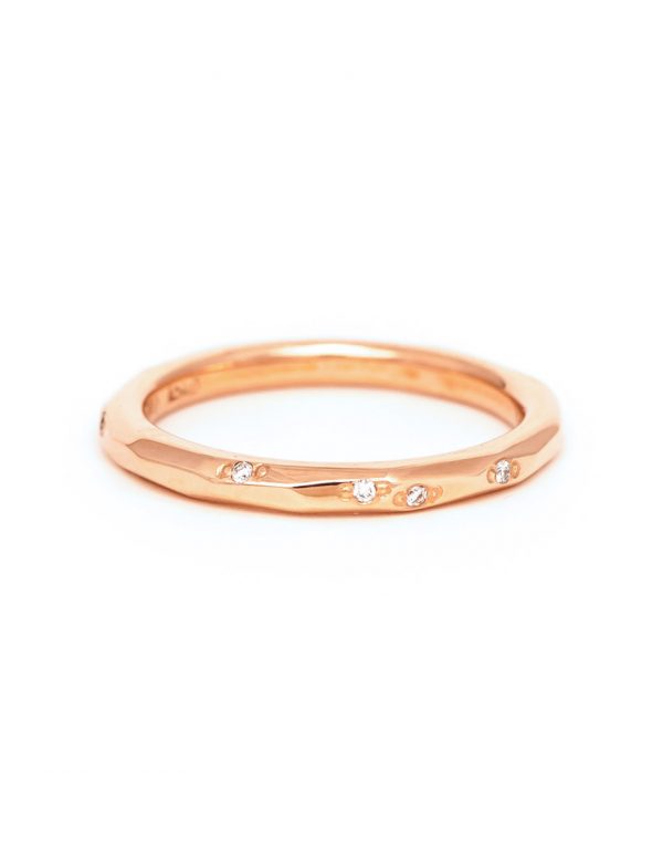 Faceted Diamond Band – Rose Gold