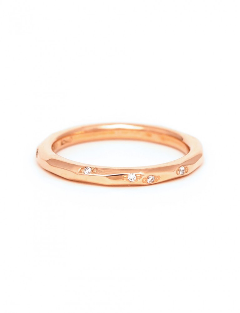Faceted Diamond Band – Rose Gold
