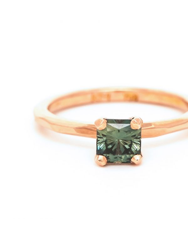 Square Sage Sapphire Ring – Rose Gold