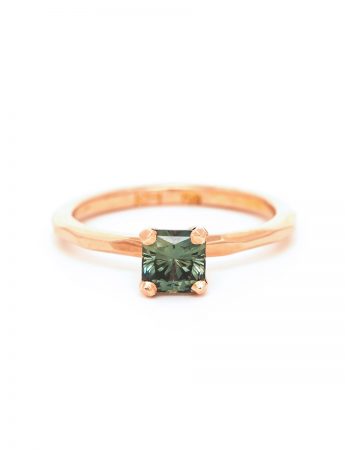 Square Sage Sapphire Ring – Rose Gold