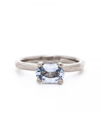 Silver Sapphire Solitaire Ring