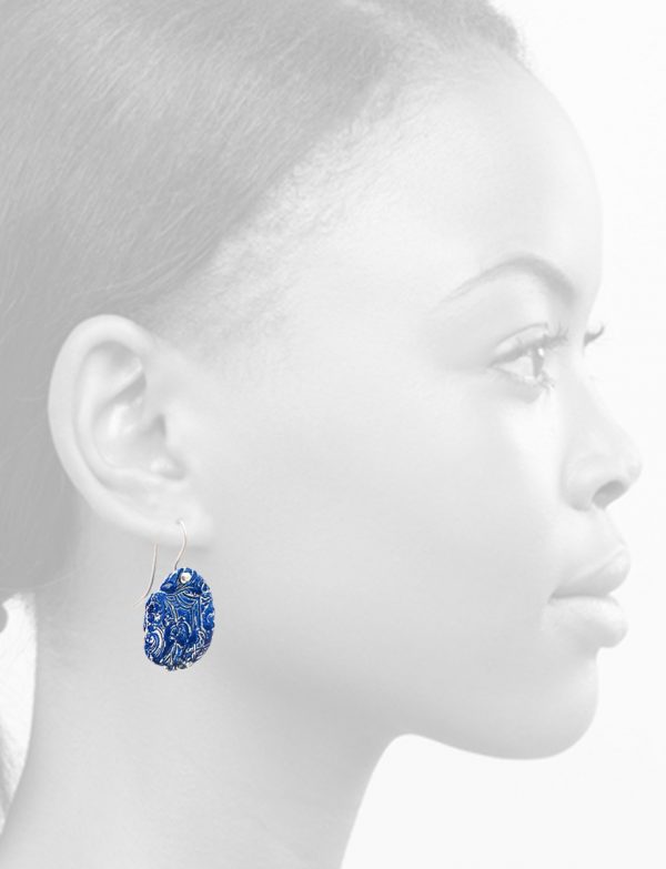 Fragment Round Earrings – Blue