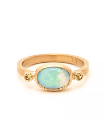 Boulder Opal Ring – Yellow Sapphires