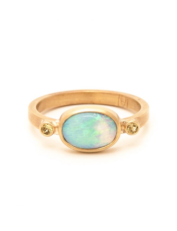 Boulder Opal Ring – Yellow Sapphires