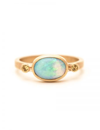 Boulder Opal Ring – Yellow Sapphires