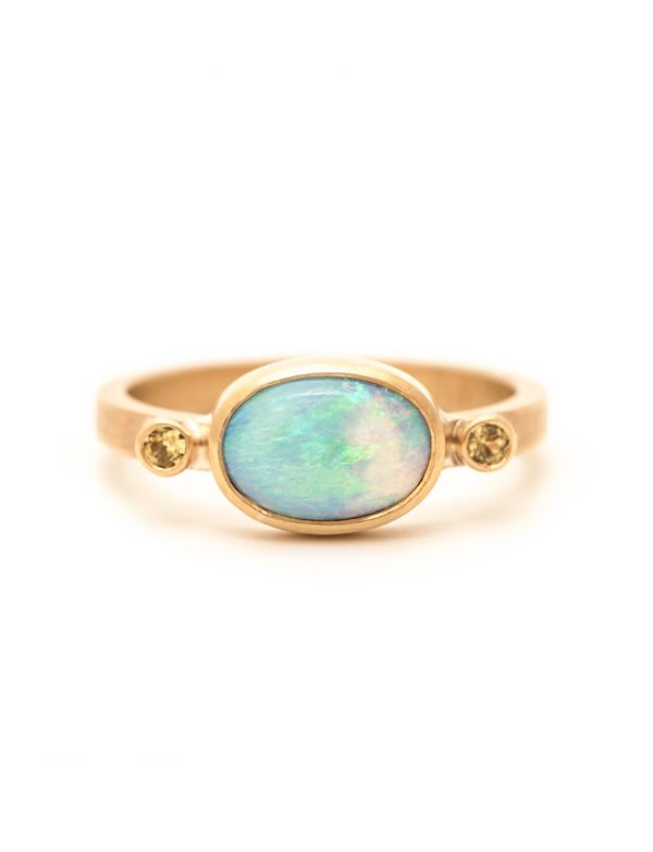 Boulder Opal Ring – Yellow Sapphires
