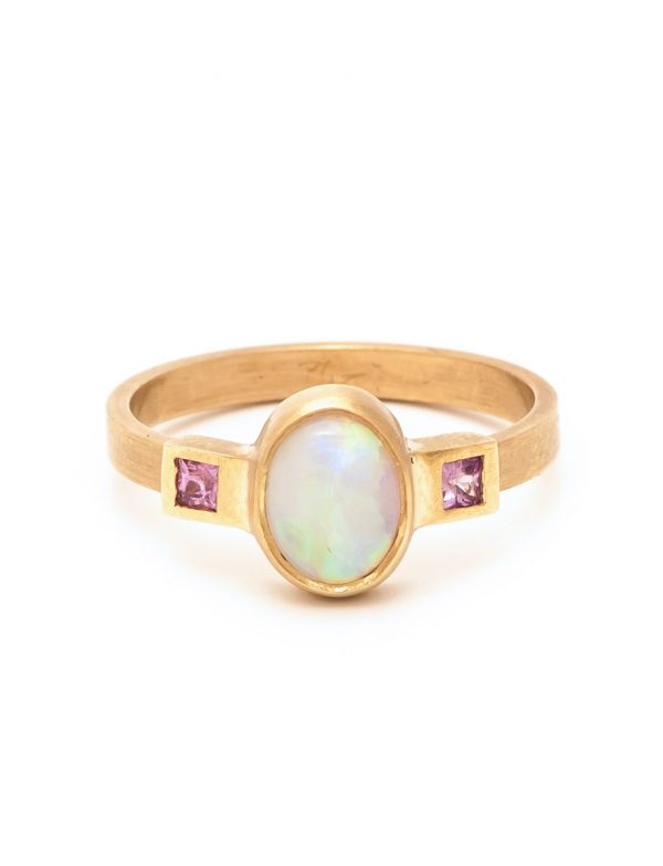 Crystal Opal Ring – Pink Sapphire