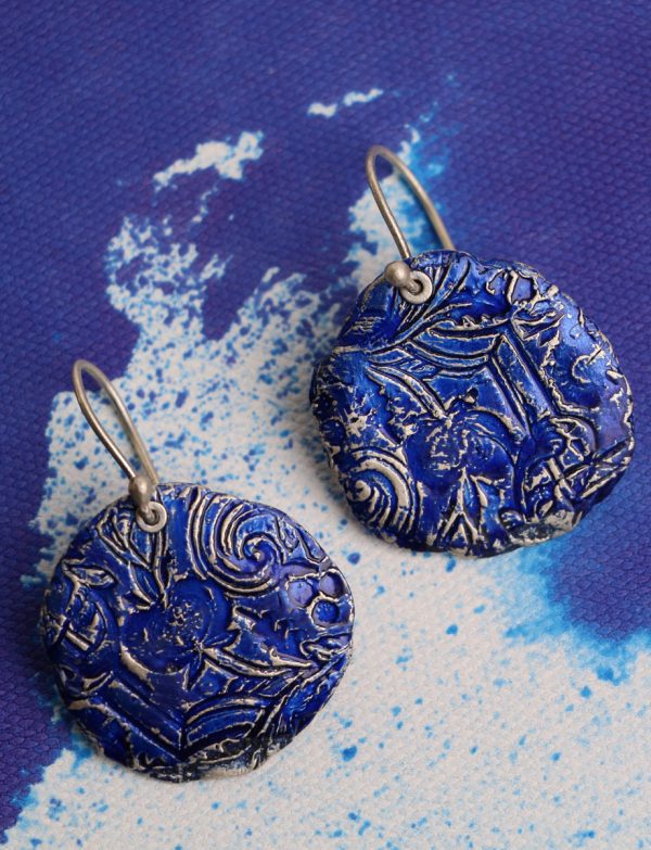 Fragment Round Earrings – Blue