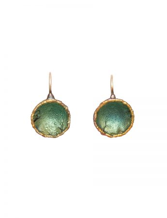 Single Dome Shibuichi Hook Earrings – Green