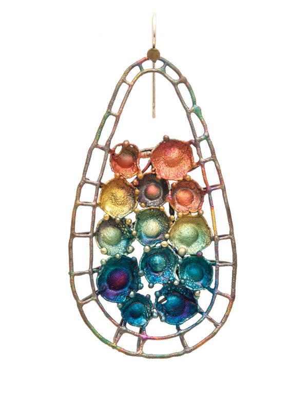 Hanging Teardrop Shibuichi Earrings