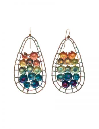 Hanging Teardrop Shibuichi Earrings