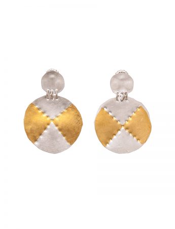 Large Circle Earrings – Silver & Gold