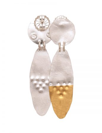 Long Oval Earrings – Silver & Gold