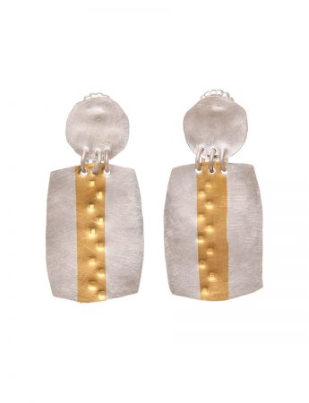 Medium Rectangle Earrings – Gold Line