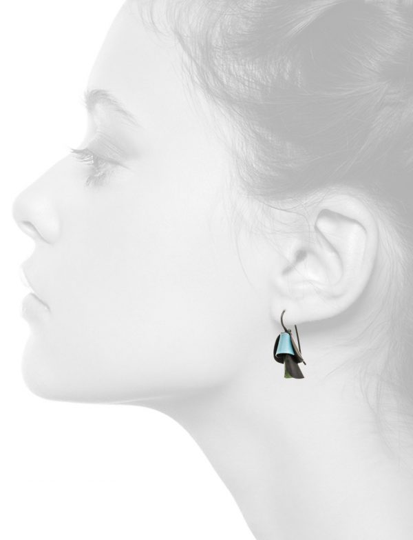 Small Pea Flower Earrings – Blue & Green