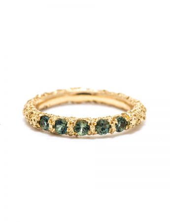 Sunken Ring – Green Sapphire