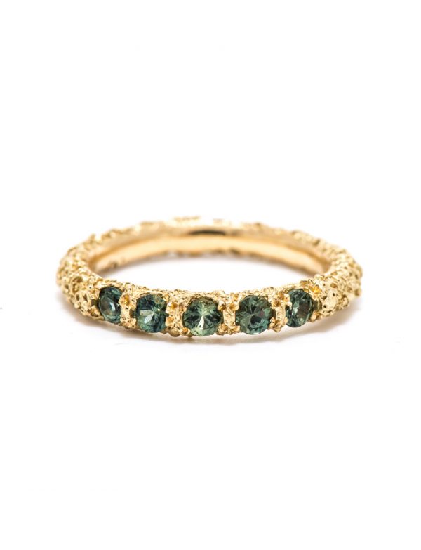 Sunken Ring – Green Sapphire