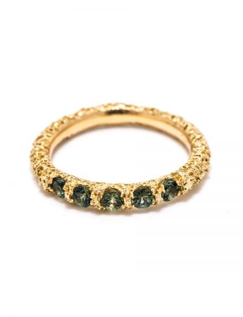 Sunken Ring – Green Sapphire