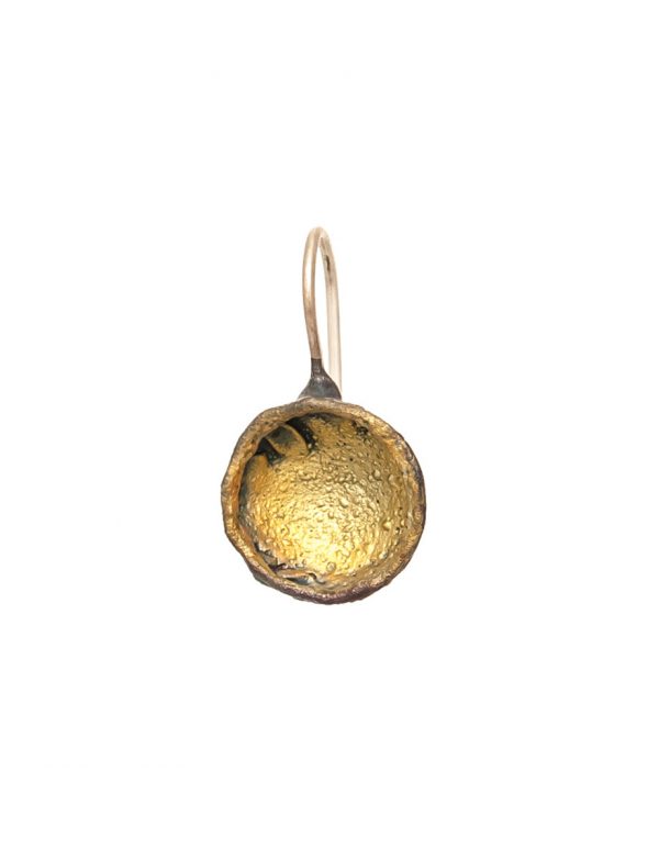 Single Dome Shibuichi Hook Earrings – Yellow