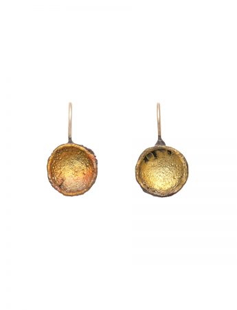 Single Dome Shibuichi Hook Earrings – Yellow