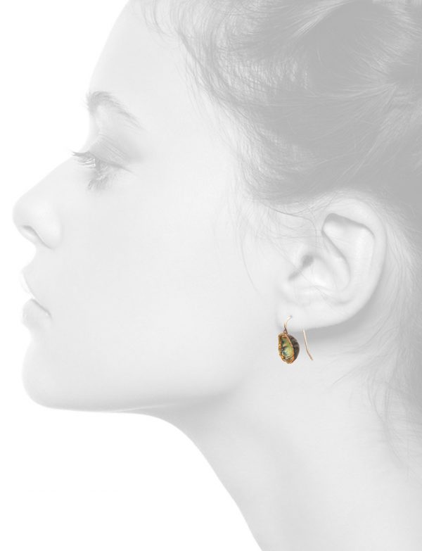 Single Dome Shibuichi Hook Earrings – Yellow