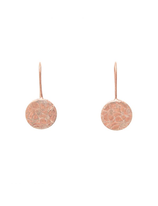 Flower Hook Earrings – Rose Gold Plate