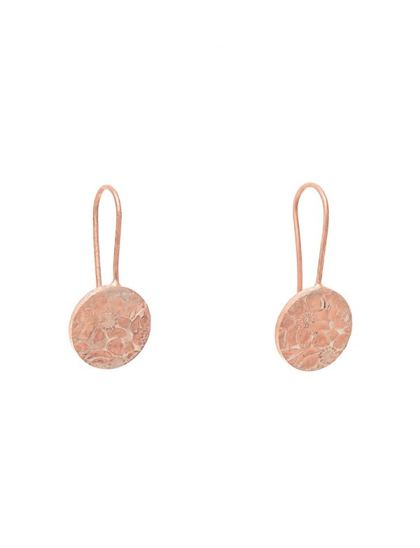 Flower Hook Earrings – Rose Gold Plate