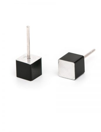 Cubist Stud Earrings – Black Side