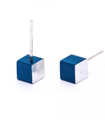 Cubist Stud Earrings – Blue Front