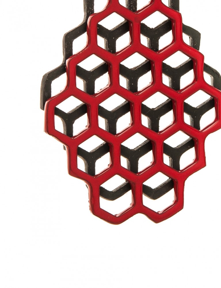 Honeycomb Pendant – Red & Black