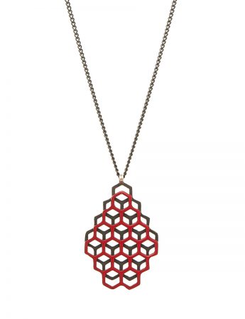 Honeycomb Pendant – Red & Black