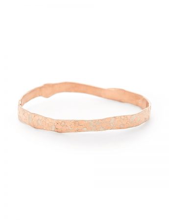 Large Flower Bangle – Rose Gold Plate