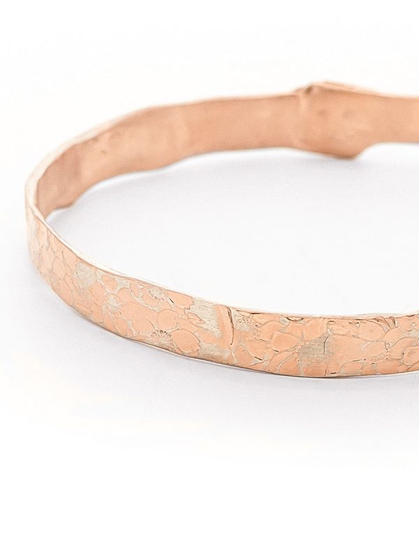 Large Flower Bangle – Rose Gold Plate