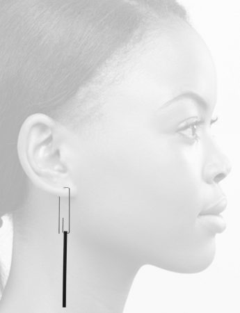 Long Hidden Line Earrings – Black