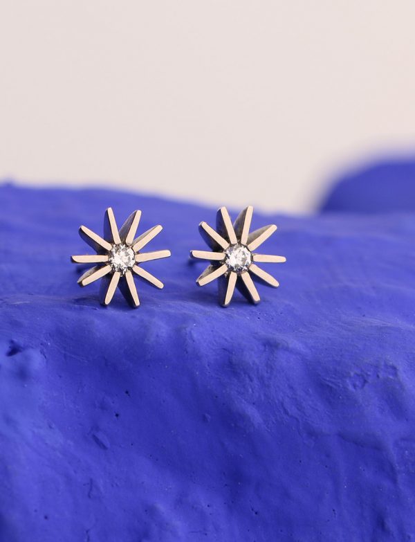 Radiant Star Diamond Stud Earrings