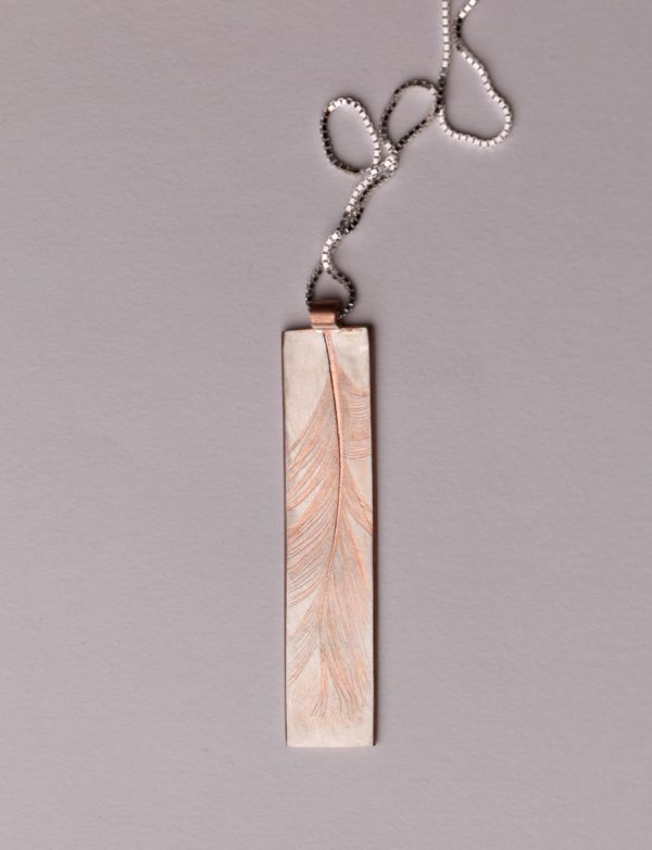 Feather Pendant – Rose Gold Plate