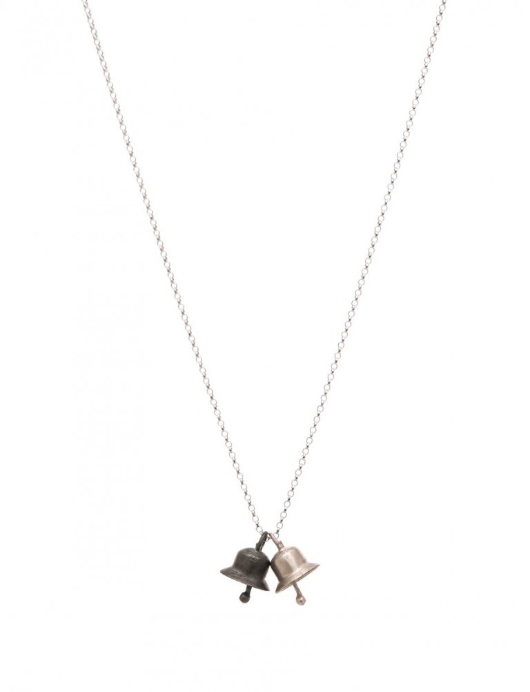 Small Classic Bell Necklace – Silver & Oxidised