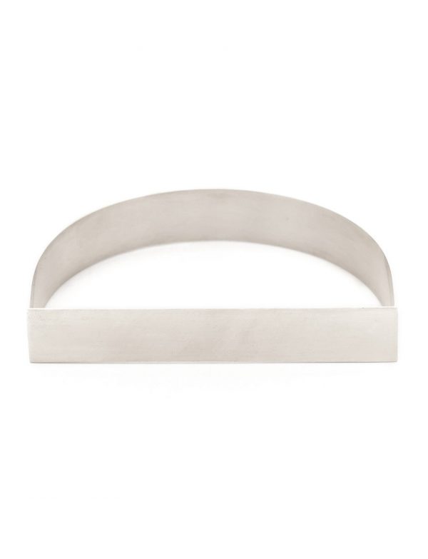 Wide D Bangle – Silver