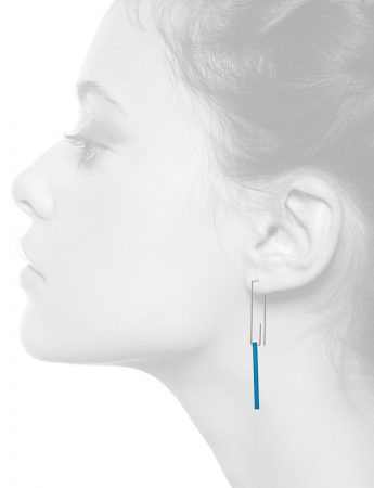 Hidden Line Earrings – Blue